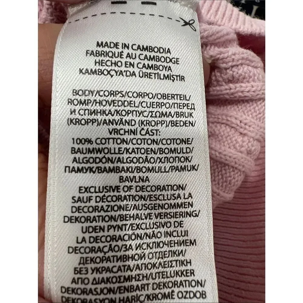 Ralph Lauren baby pink cotton cable cardigan sweater size 9 months